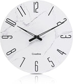 Battery Operated Luxe White Wall Clock — 12" — 12" White
