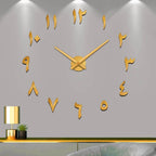 Battery Operated Luxe Black Wall Clock — Gold