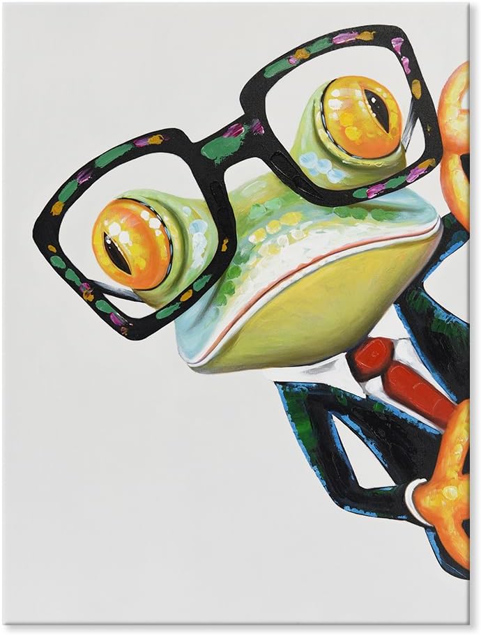Modern Metal Canvas Wall Art — 12" — Gentleman Frog