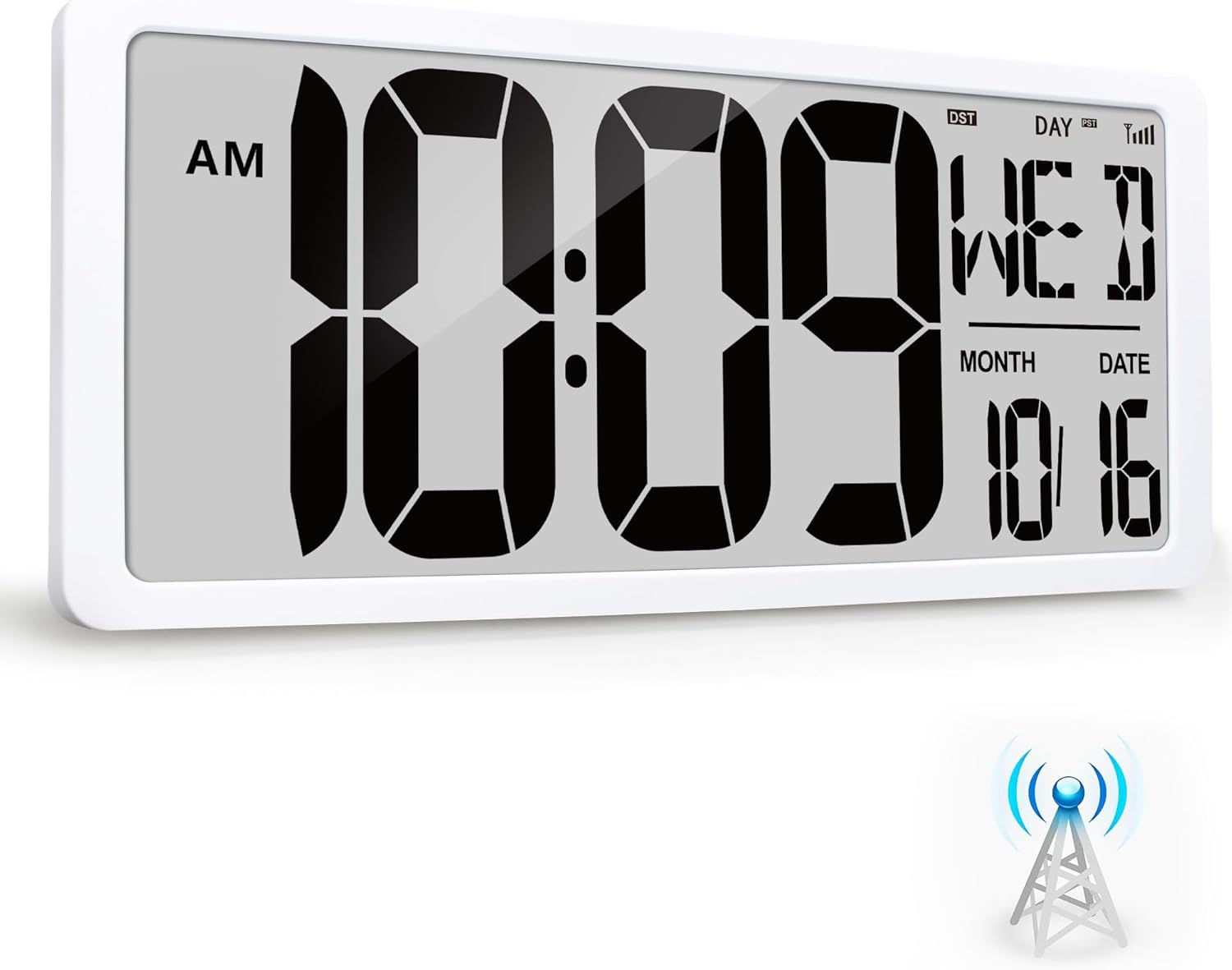 Battery Operated Wall Clock — 15.2" — 18.6" Atomic Battery Operated