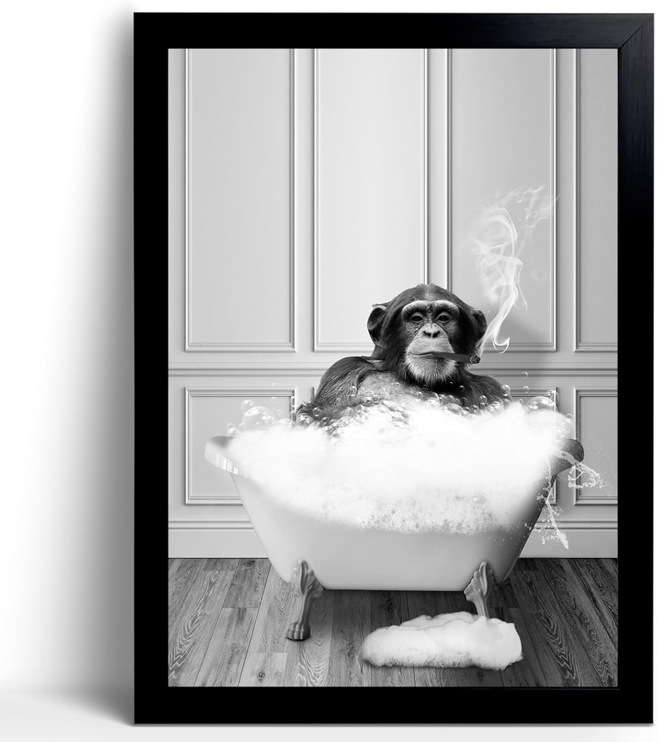Framed Wood Canvas Wall Art — 8" — Monkey Wall Art