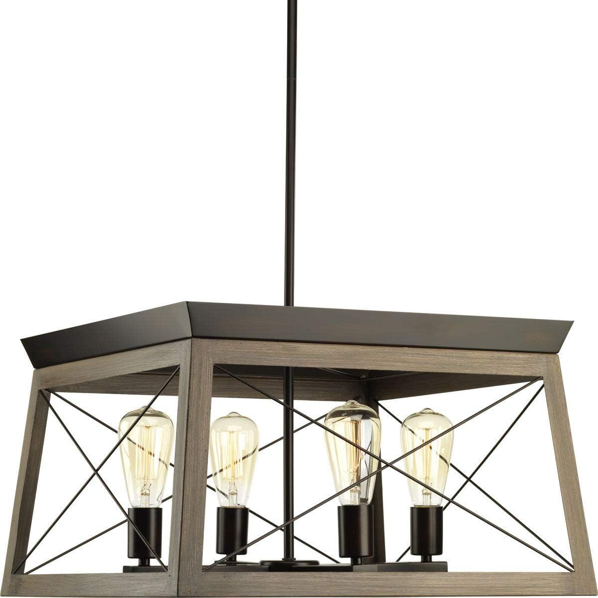Farmhouse Black Chandelier — 5-Light — Antique Bronze