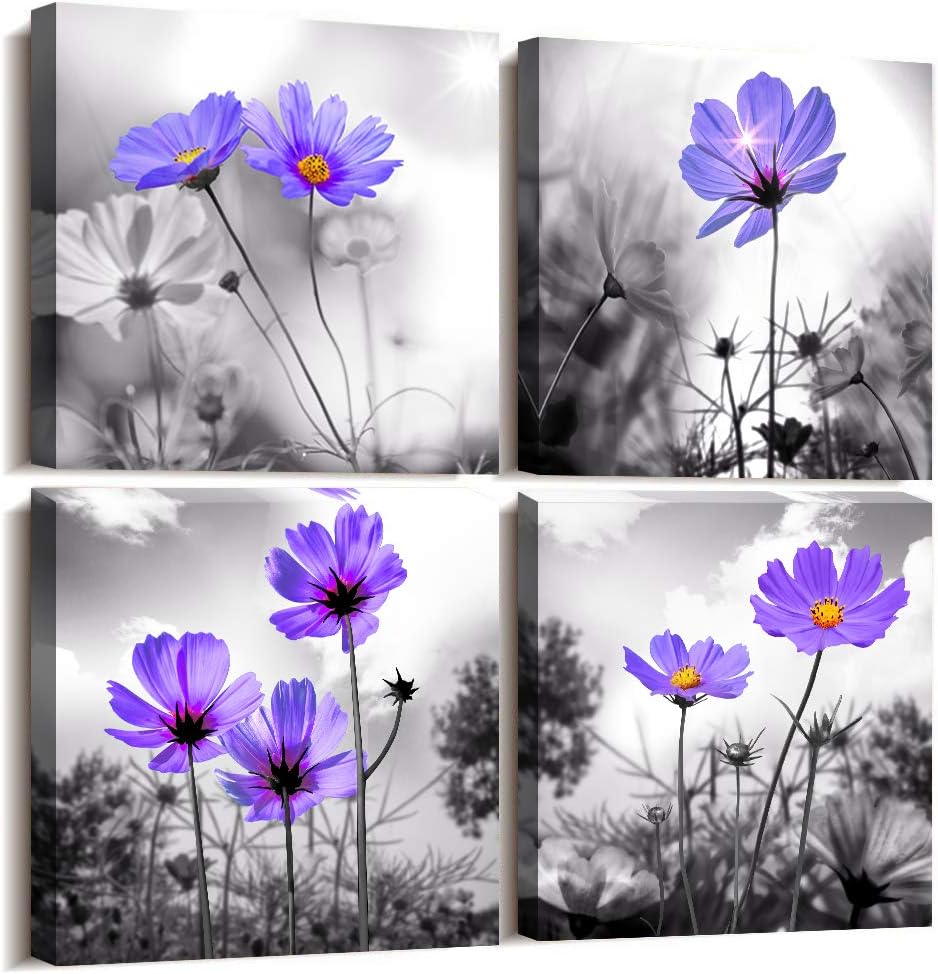 Modern Black Framed Wall Art — 12" — 16x16inches*4pcs