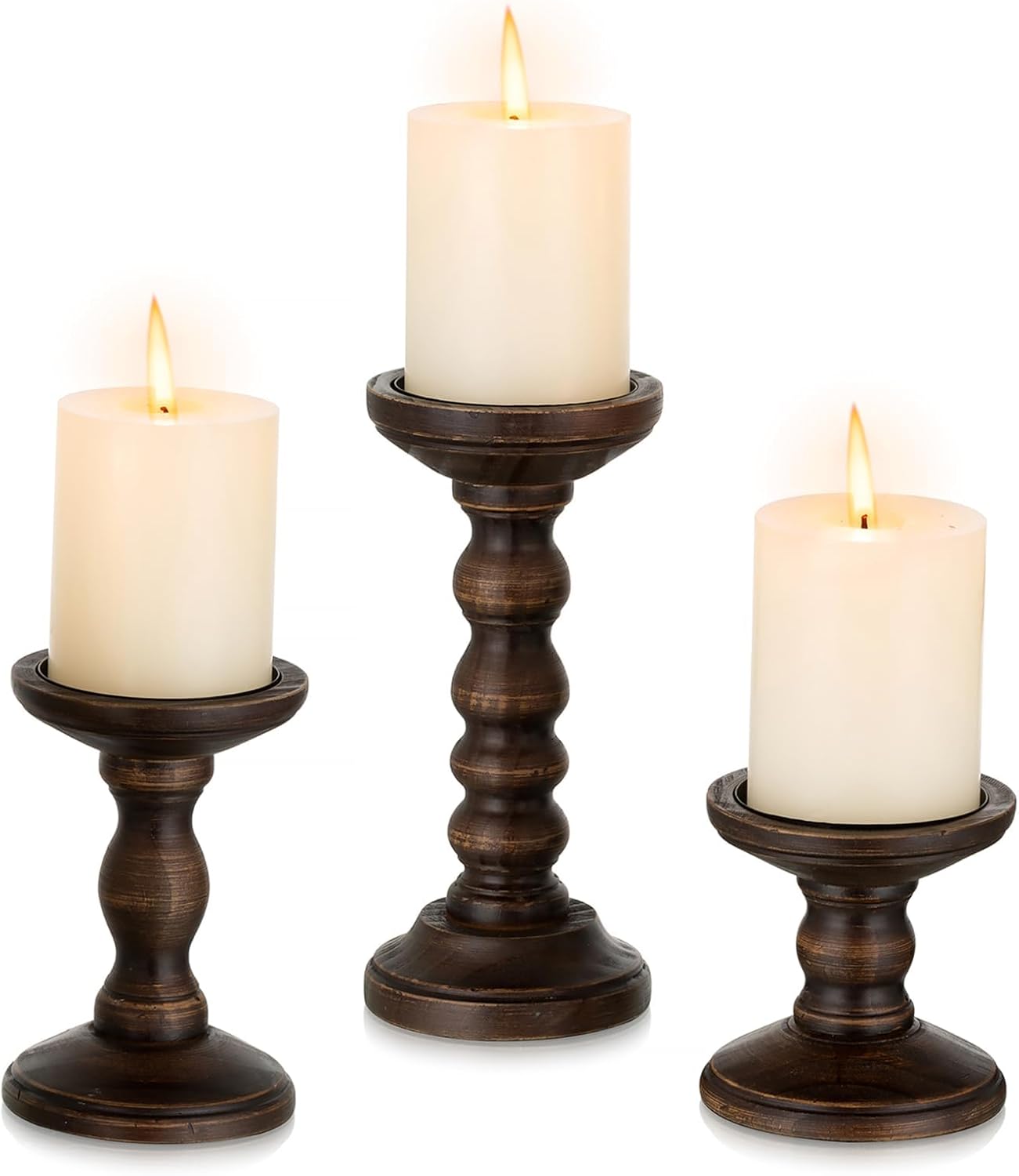 Farmhouse Brown Pillar Candle — 3.9" — Dark Brown