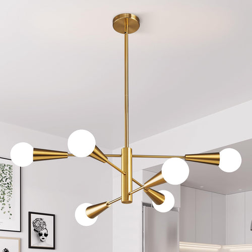 Adjustable Luxe Black Chandelier — 6-Light