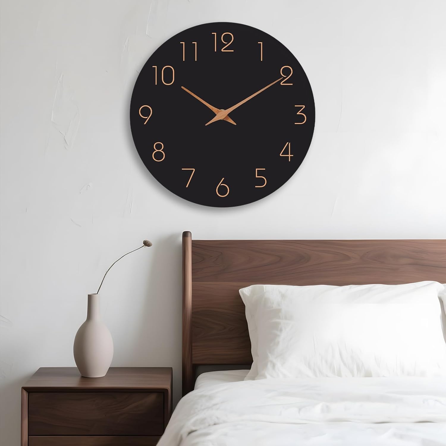 Battery Operated Luxe Black Wall Clock — 18" - View 8