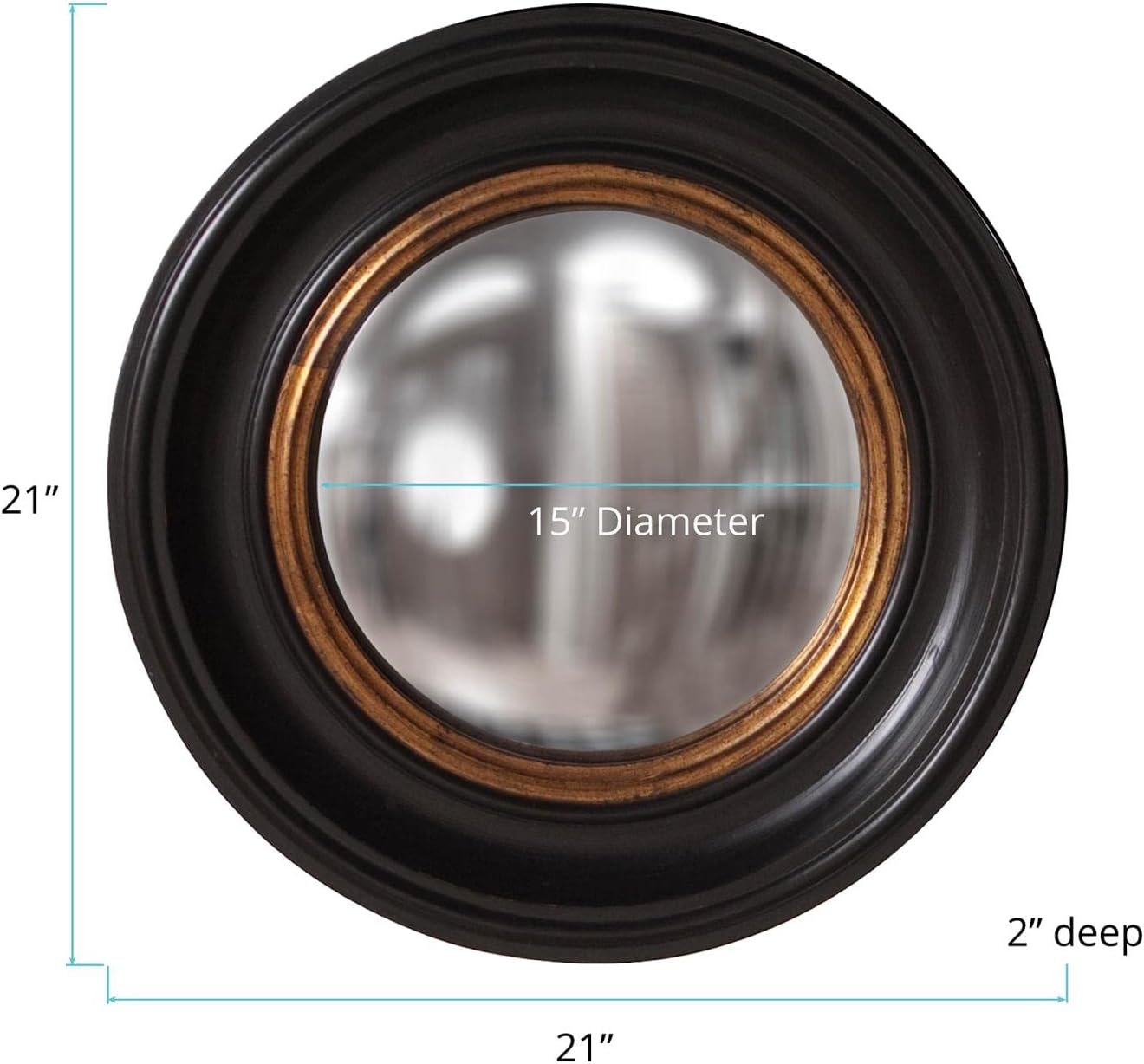 Round Luxe Glass Wall Mirror — 21" - View 3