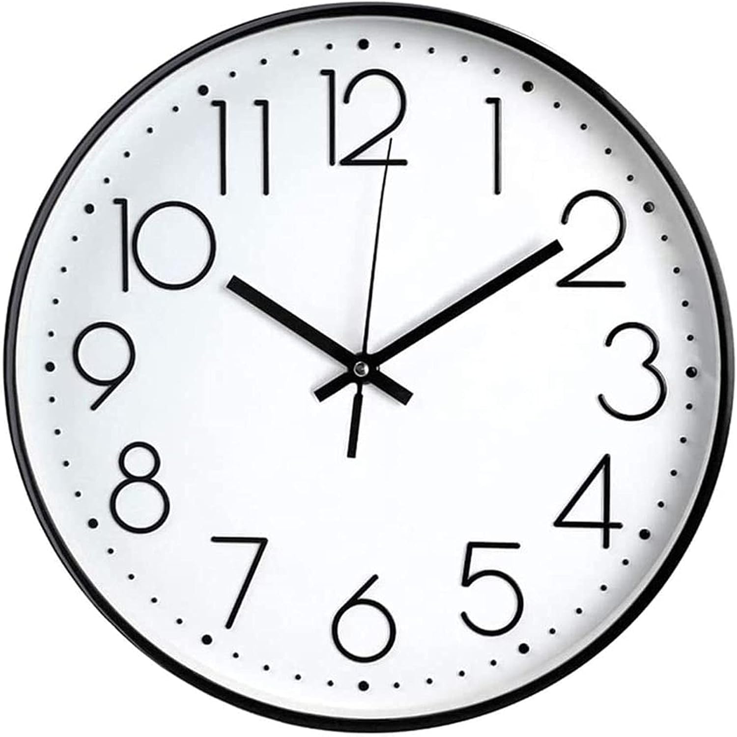 Battery Operated Grey Wall Clock — White