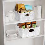 Handwoven Boho White Storage Basket - View 6
