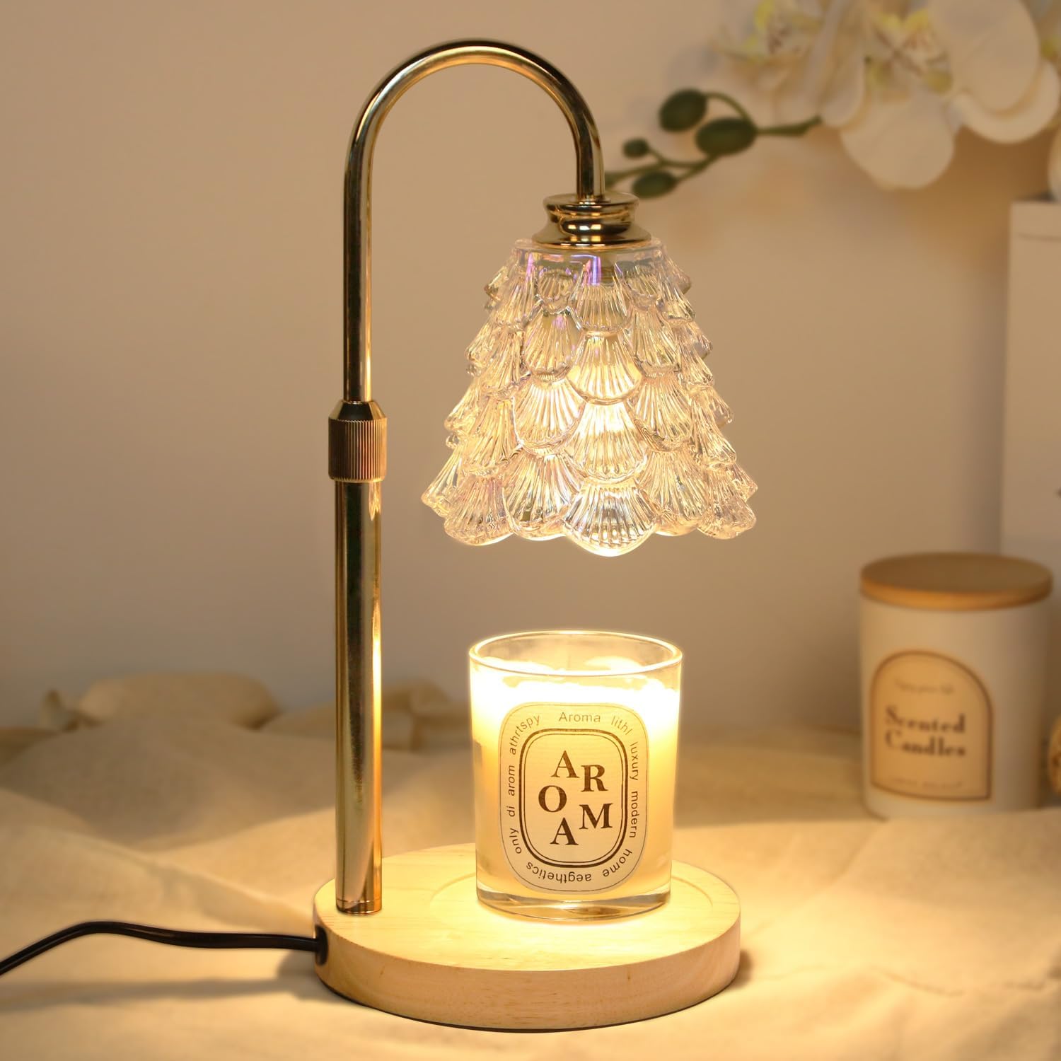 Luxe Beige Table Lamp — Adjustable White