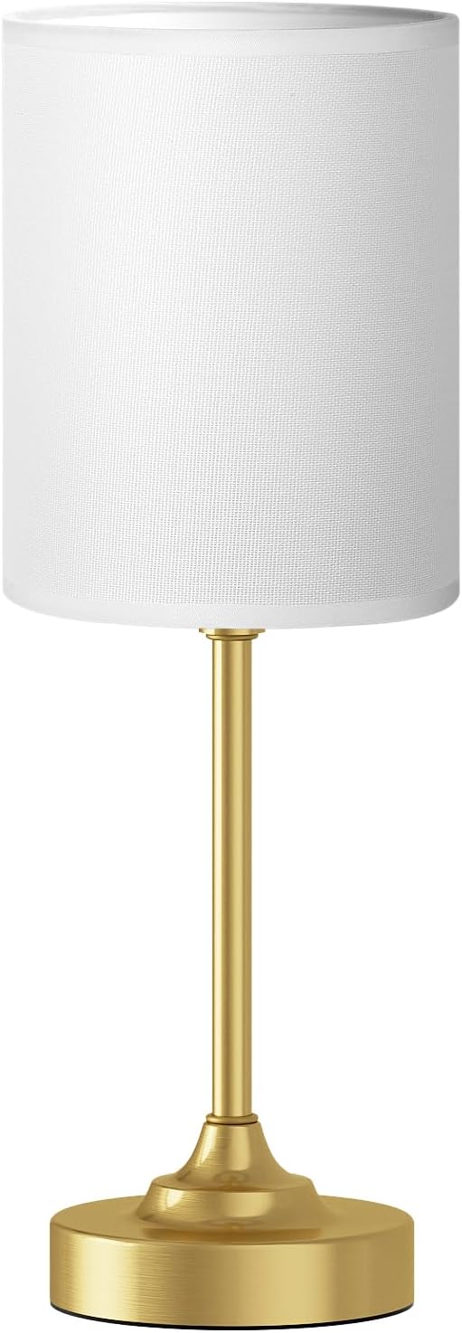USB Beige Bedside Lamp — 14.6 in
