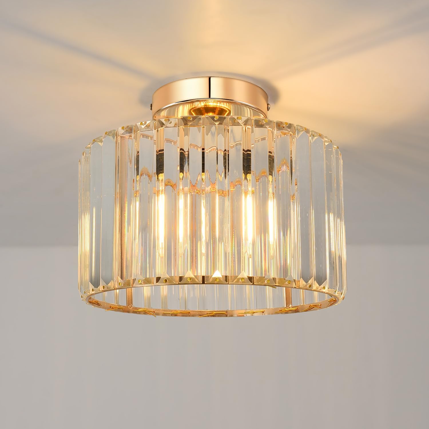 Luxe Black Chandelier — 3-Light — Gold m