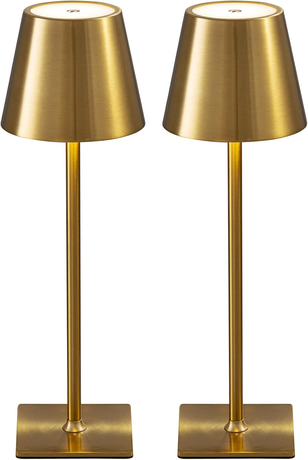 Cordless Black Desk Lamp — Electroplated Gold-2