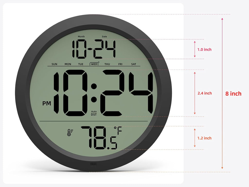 Battery-Operated Farmhouse Wall Clock — 8" - View 3