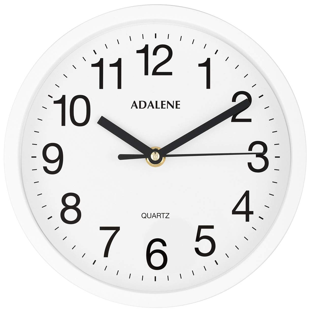 Battery Operated Modern White Wall Clock — 8"
