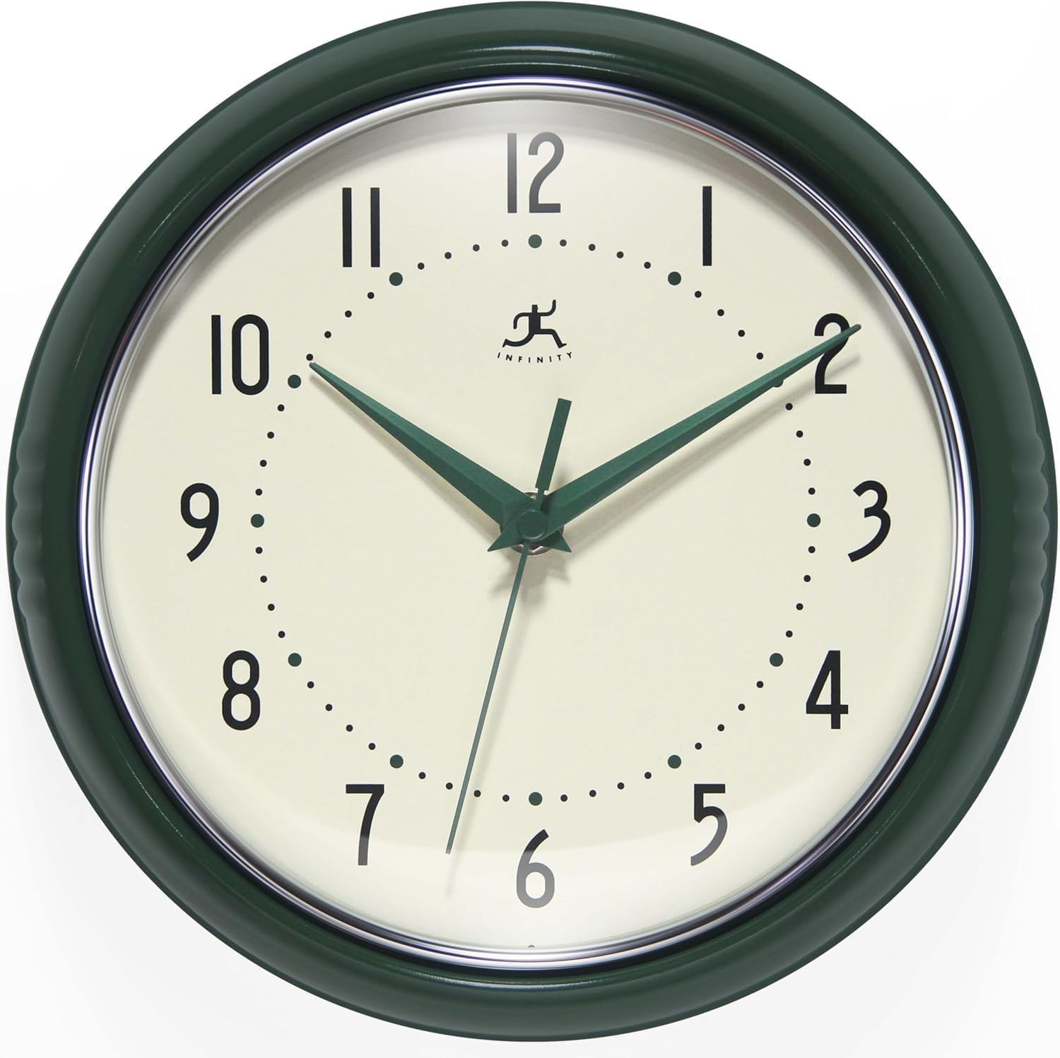 Mid-Century Black Wall Clock — 9" — 9.5 Inch