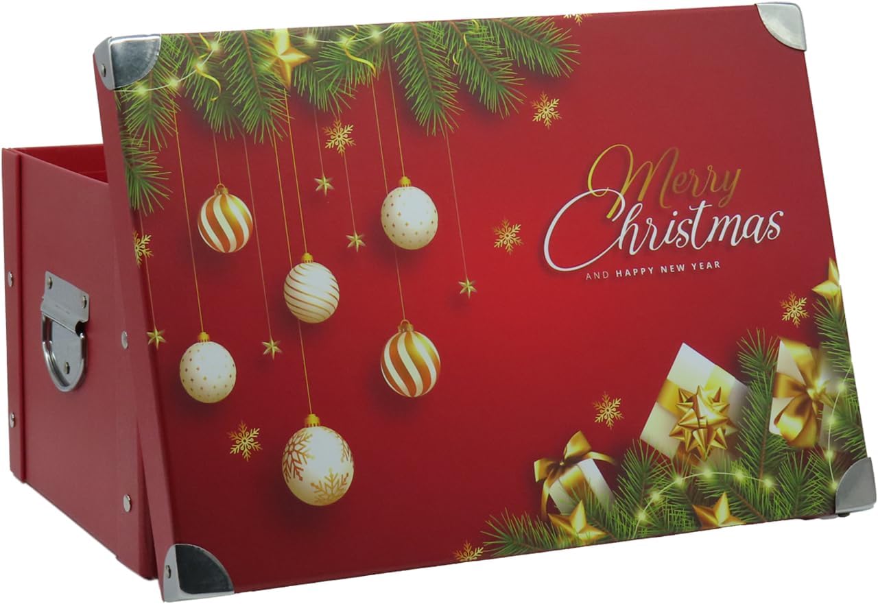 Black Storage Basket — Christmas-Red