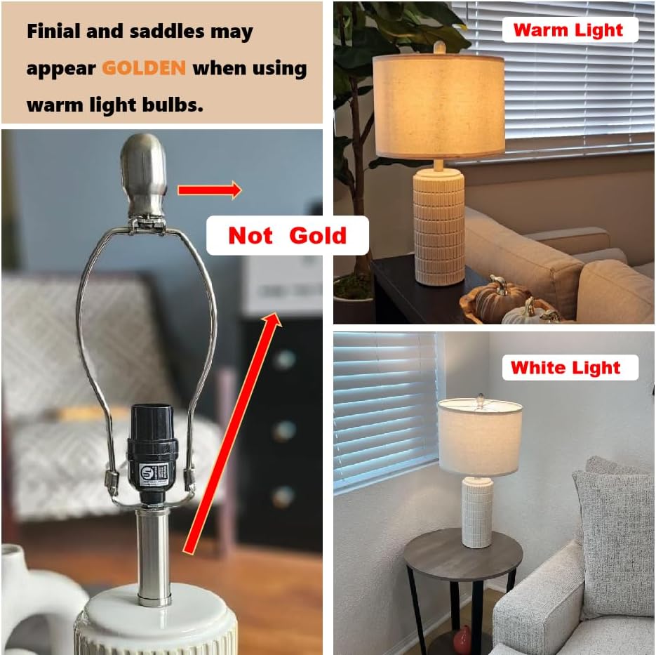 Farmhouse Beige Desk Lamp — 23" - View 2