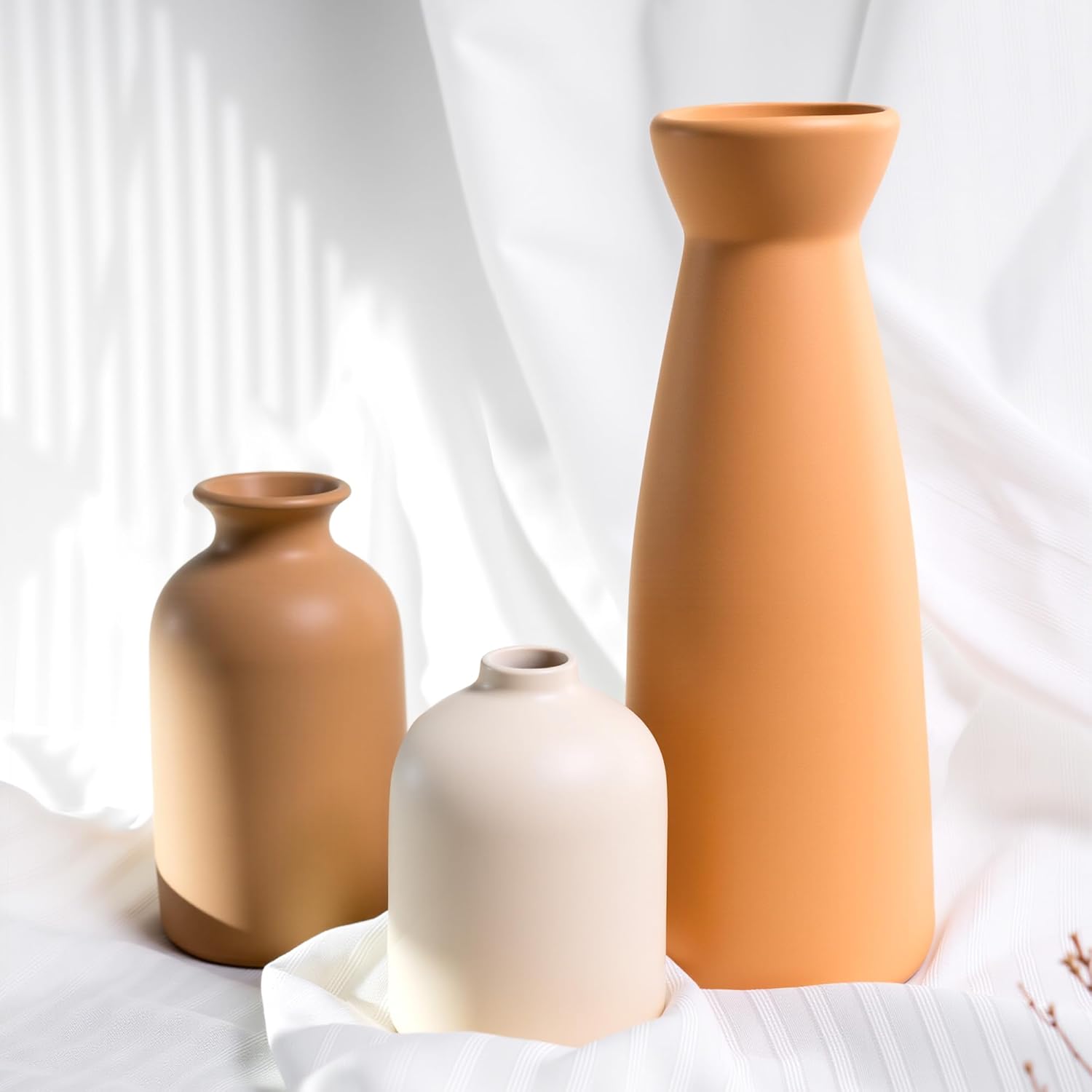 Boho Beige Vase Set — Set of 3 - View 6