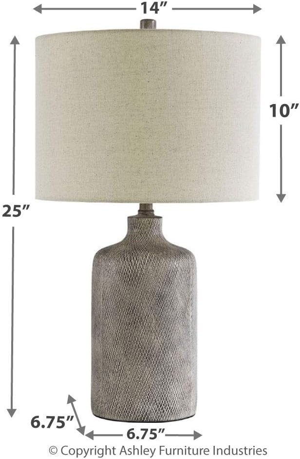 Antique Modern Beige Table Lamp — 25" - View 6