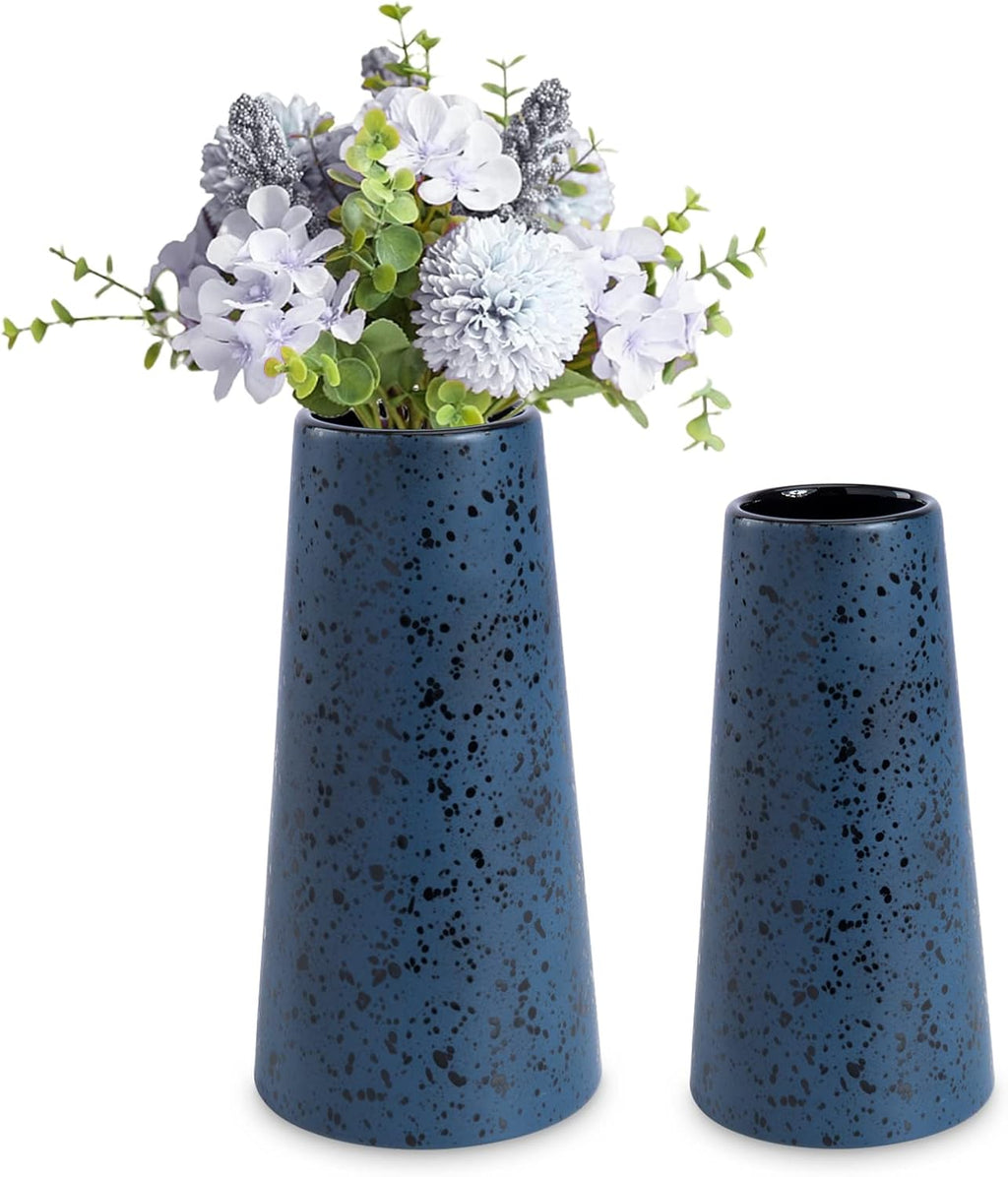 Farmhouse Blue Flower Vase — Set of 2 — Blue-2p