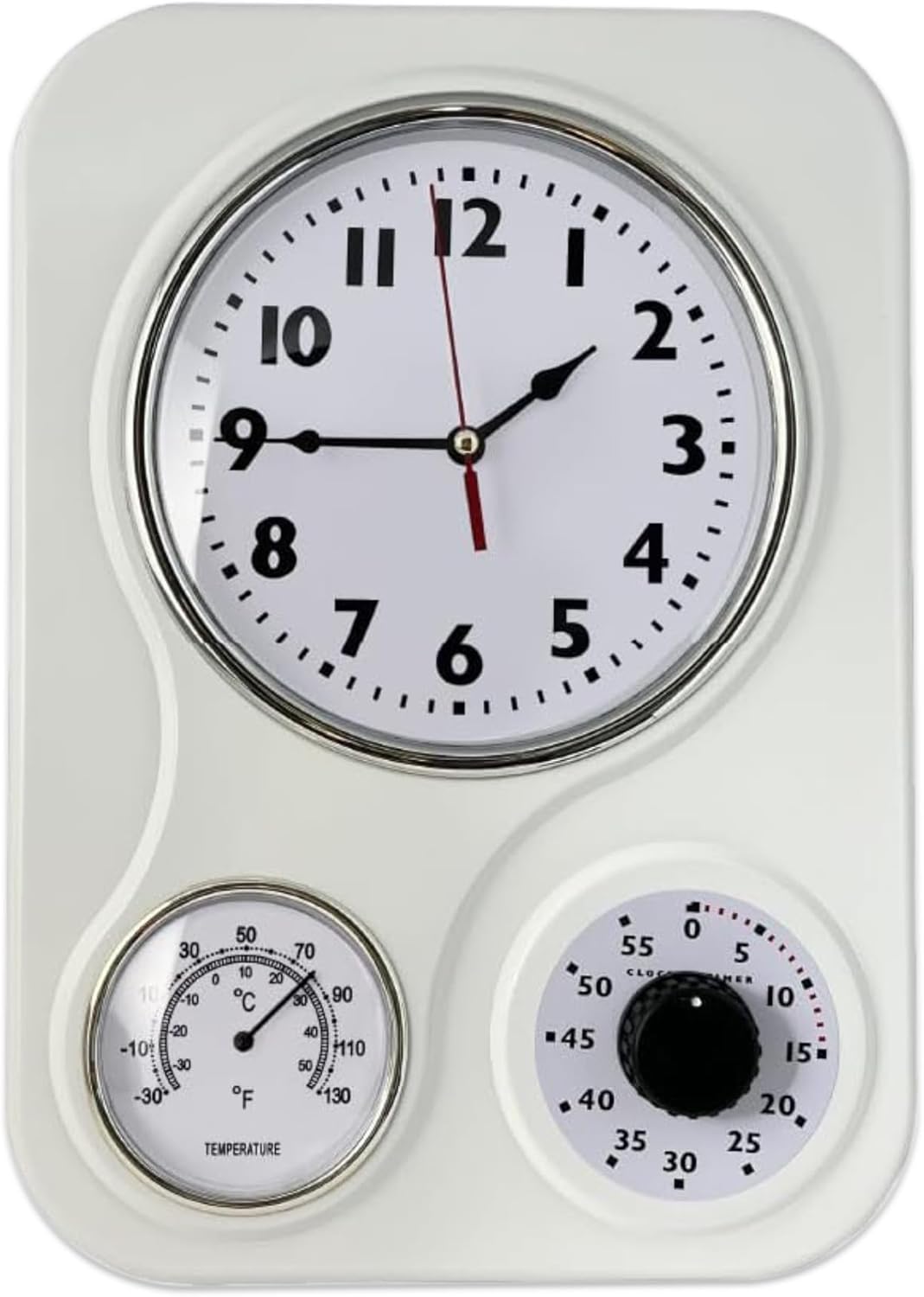 Vintage Mid-Century Black Wall Clock — 5" — White