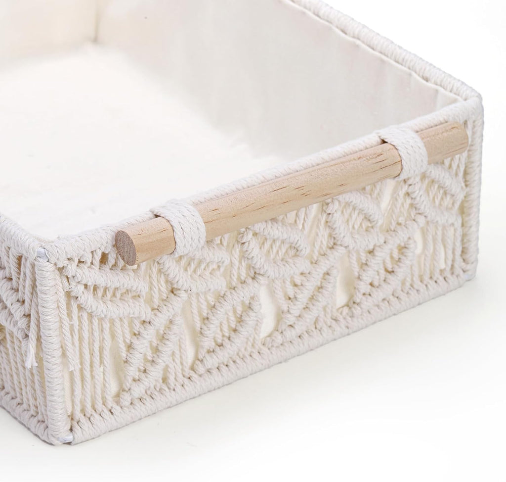 Boho Wood Storage Basket — Set of 3 - View 4
