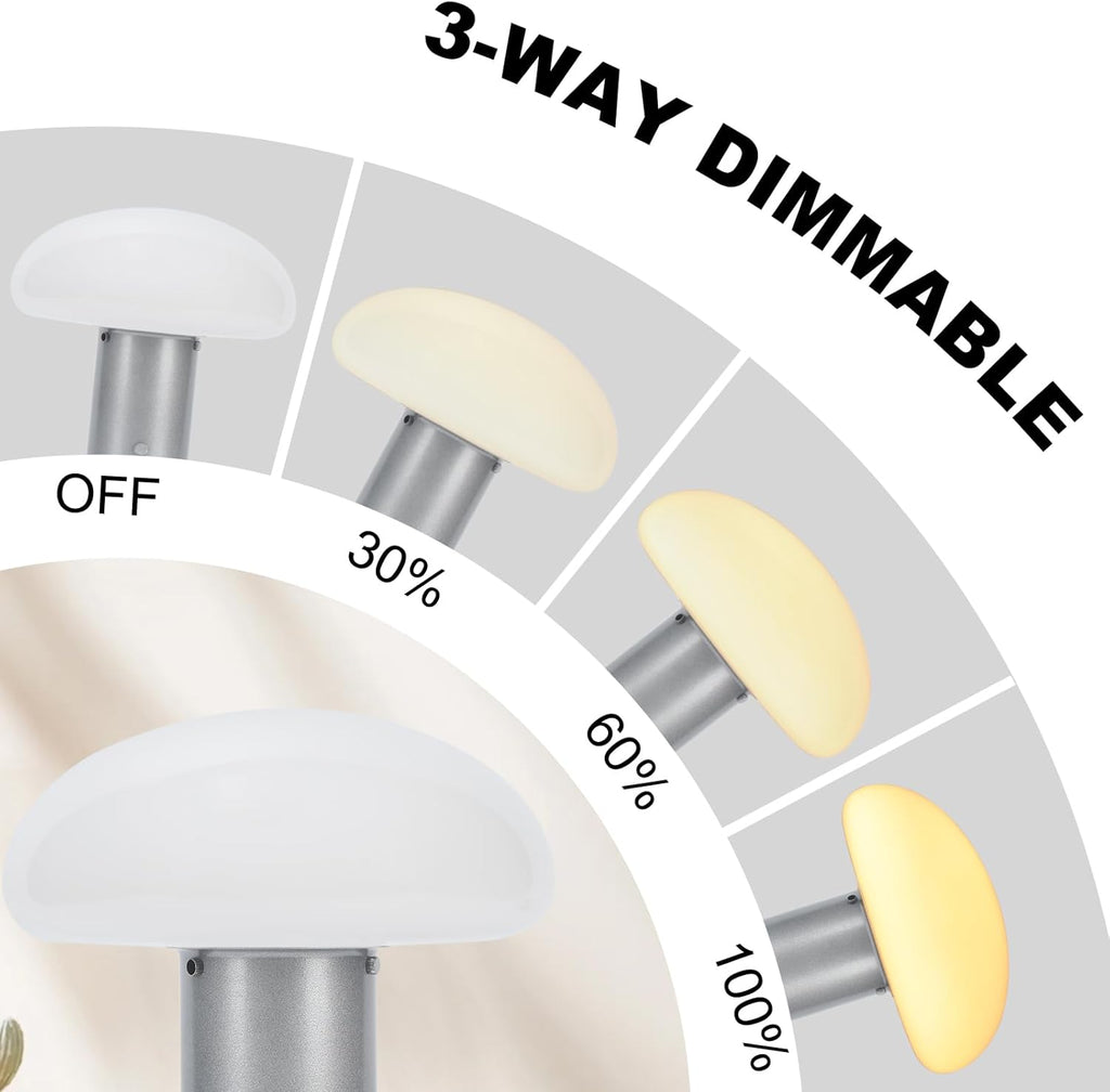 Dimmable Mid-Century Metal Nightstand Lamp - View 3