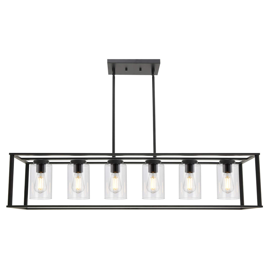 Farmhouse Black Chandelier — 6-Light