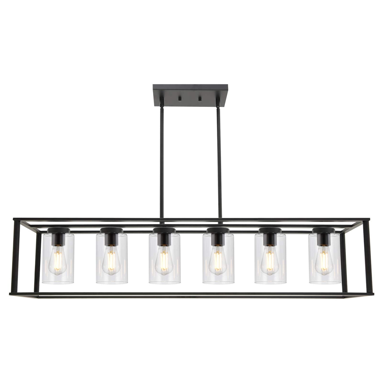Farmhouse Black Chandelier — 6-Light