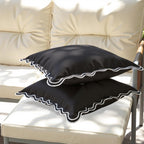 Embroidered Black Pillow Cover — 20" - View 8