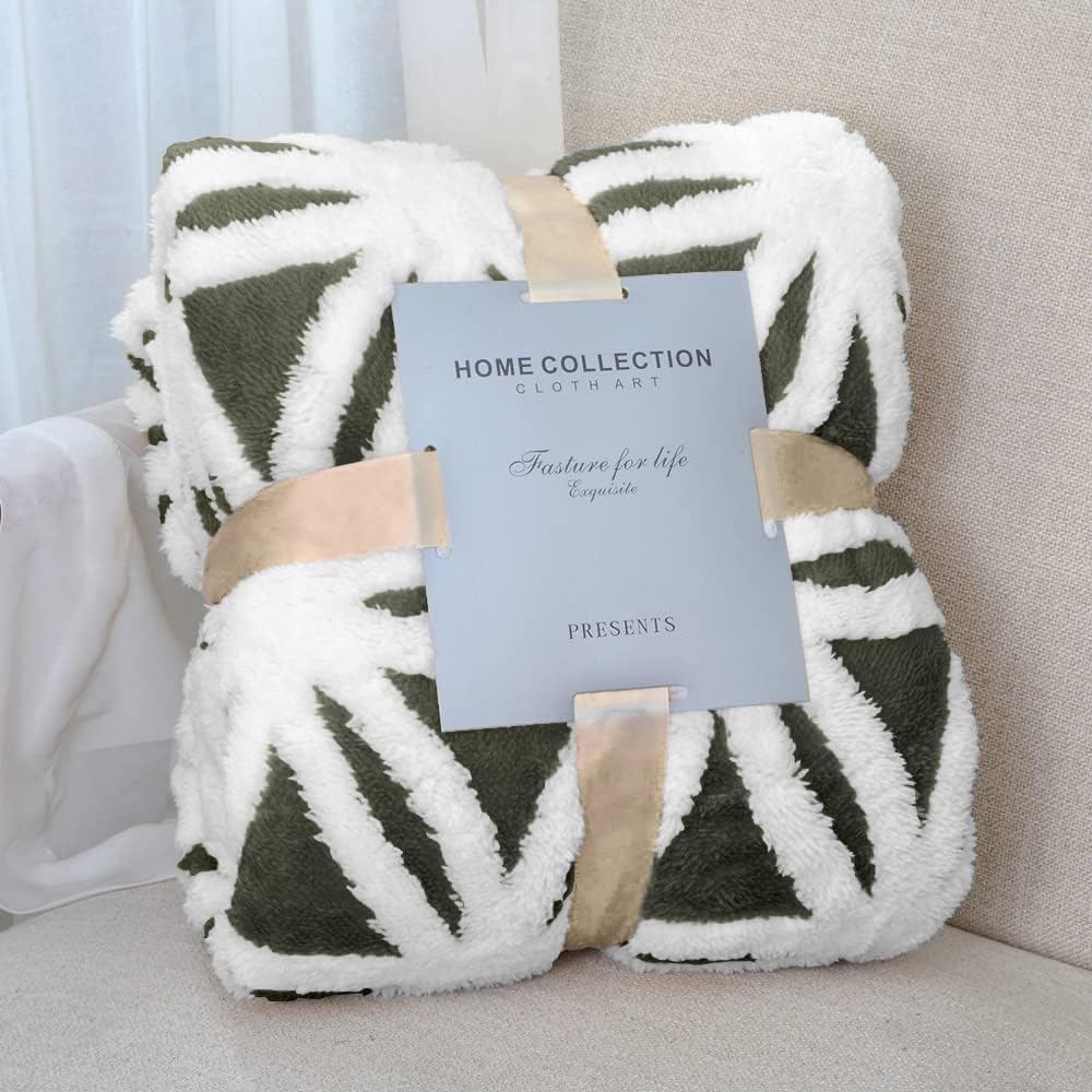 Beige Throw Pillow — 51" — Dark Olive