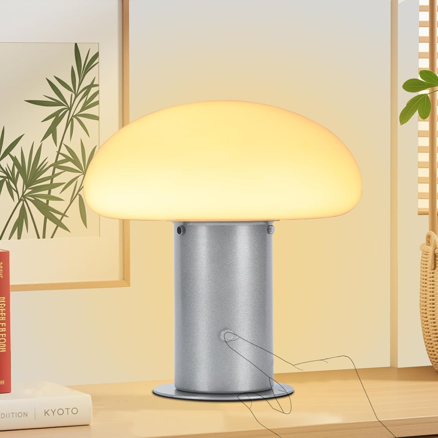 Dimmable Mid-Century Metal Nightstand Lamp - View 7