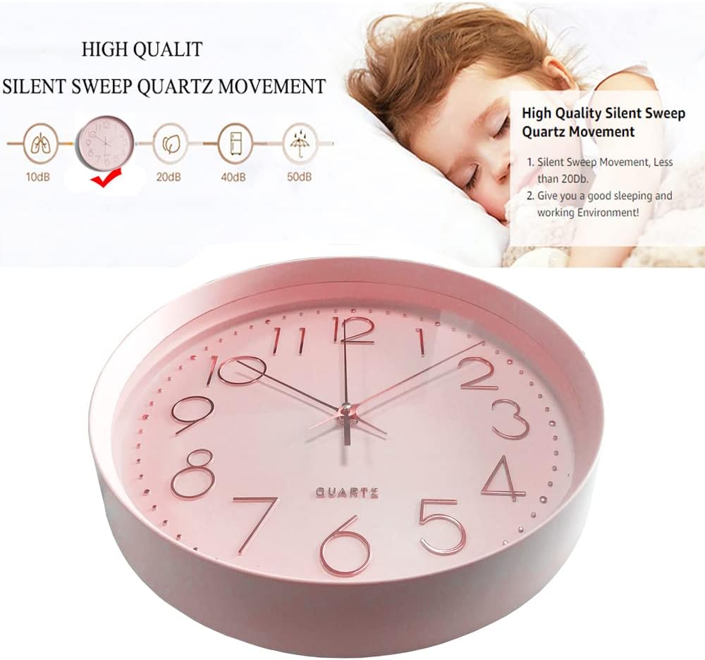 Battery Operated Beige Wall Clock - View 2