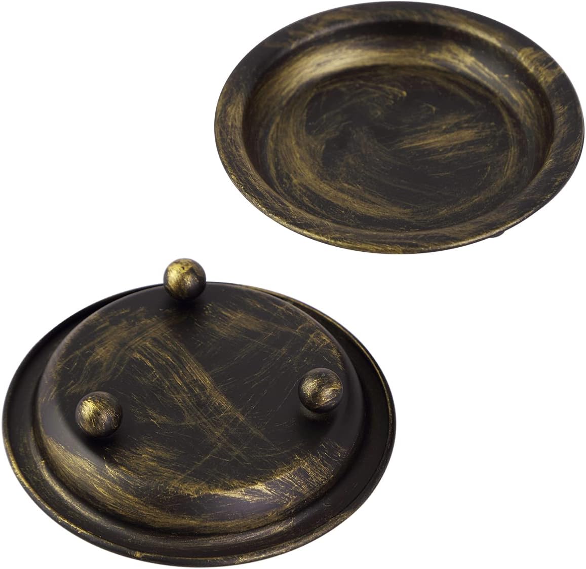 Mid-Century Metal Pillar Candle — Set of 2 - View 2