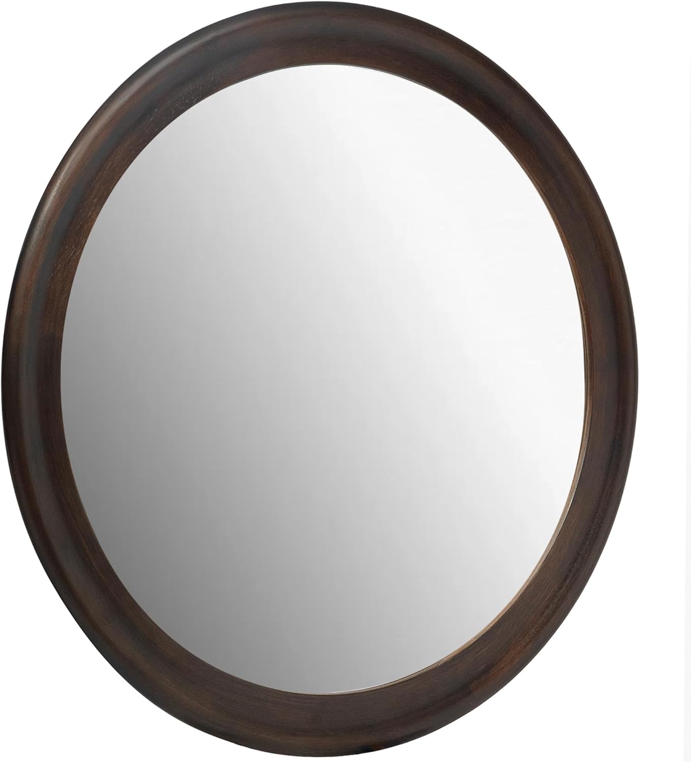 Round Farmhouse Beige Wall Mirror — 24" — 36"L x 36"W
