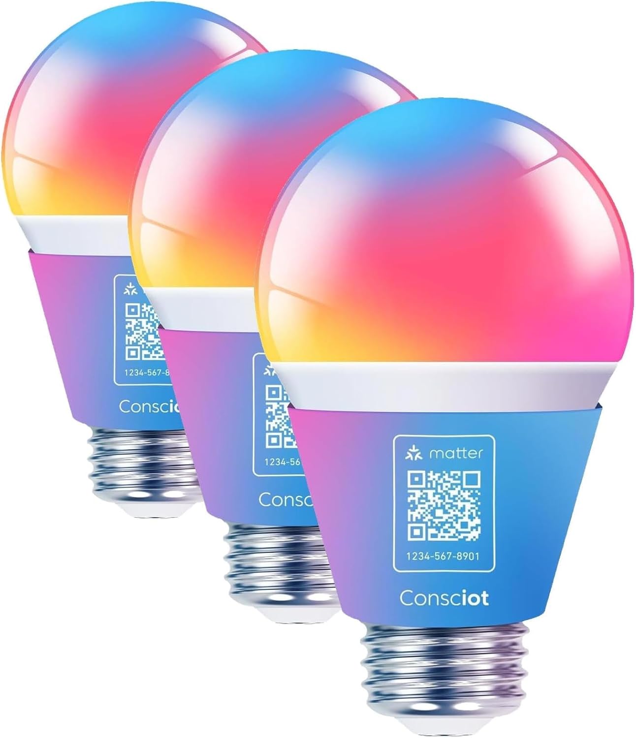 WiFi Beige Smart Light Bulb — 3 Pack
