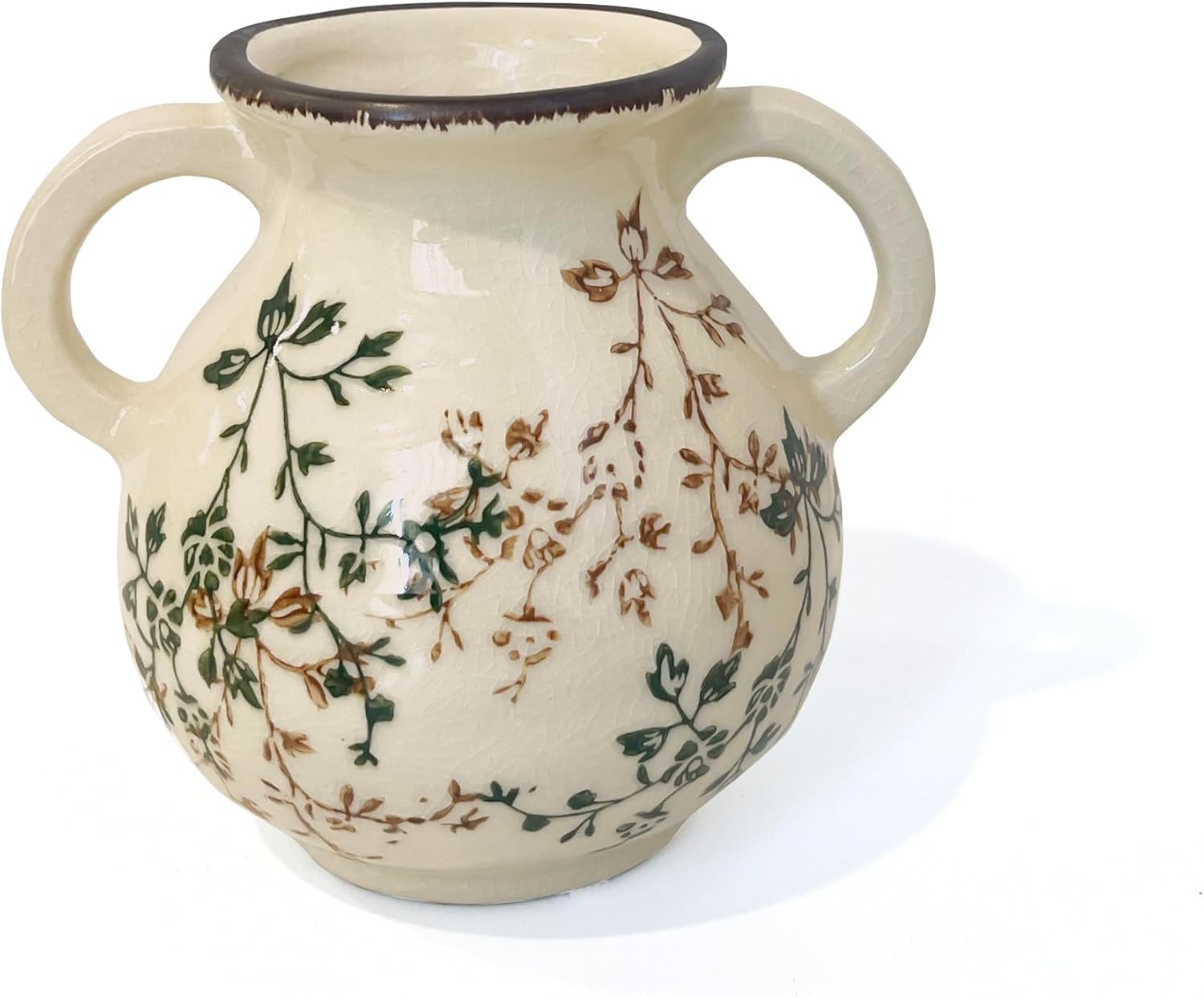 Modern Beige Flower Vase — Set of 2 — Cream 6.3”