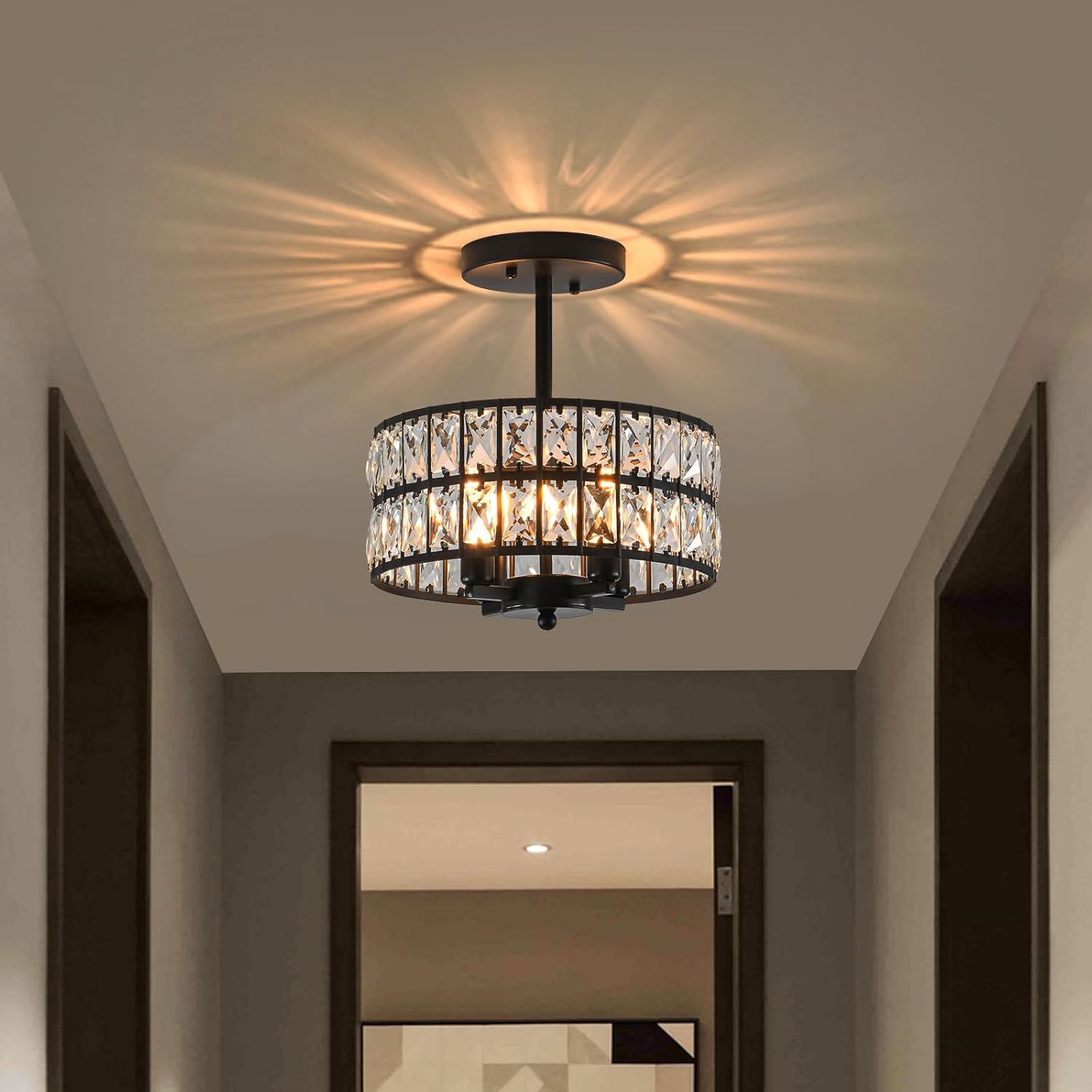 Luxe Black Chandelier — 12.6" - View 5