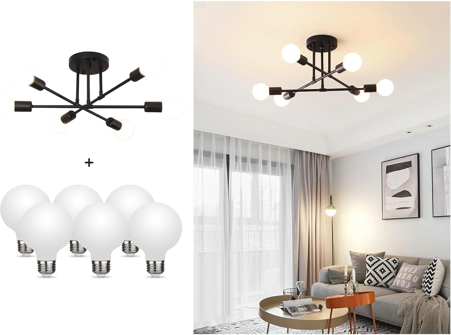 Luxe Black Smart Bulb — 6-Light — Black