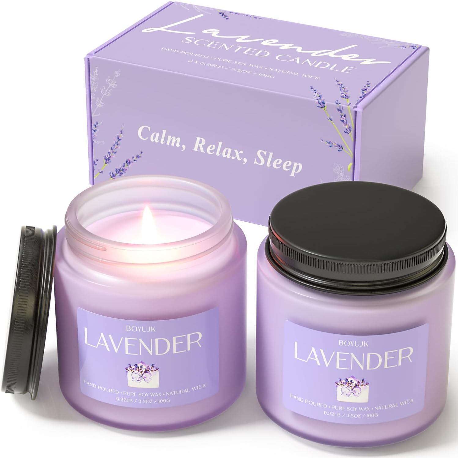 Black Scented Candle — Lavender
