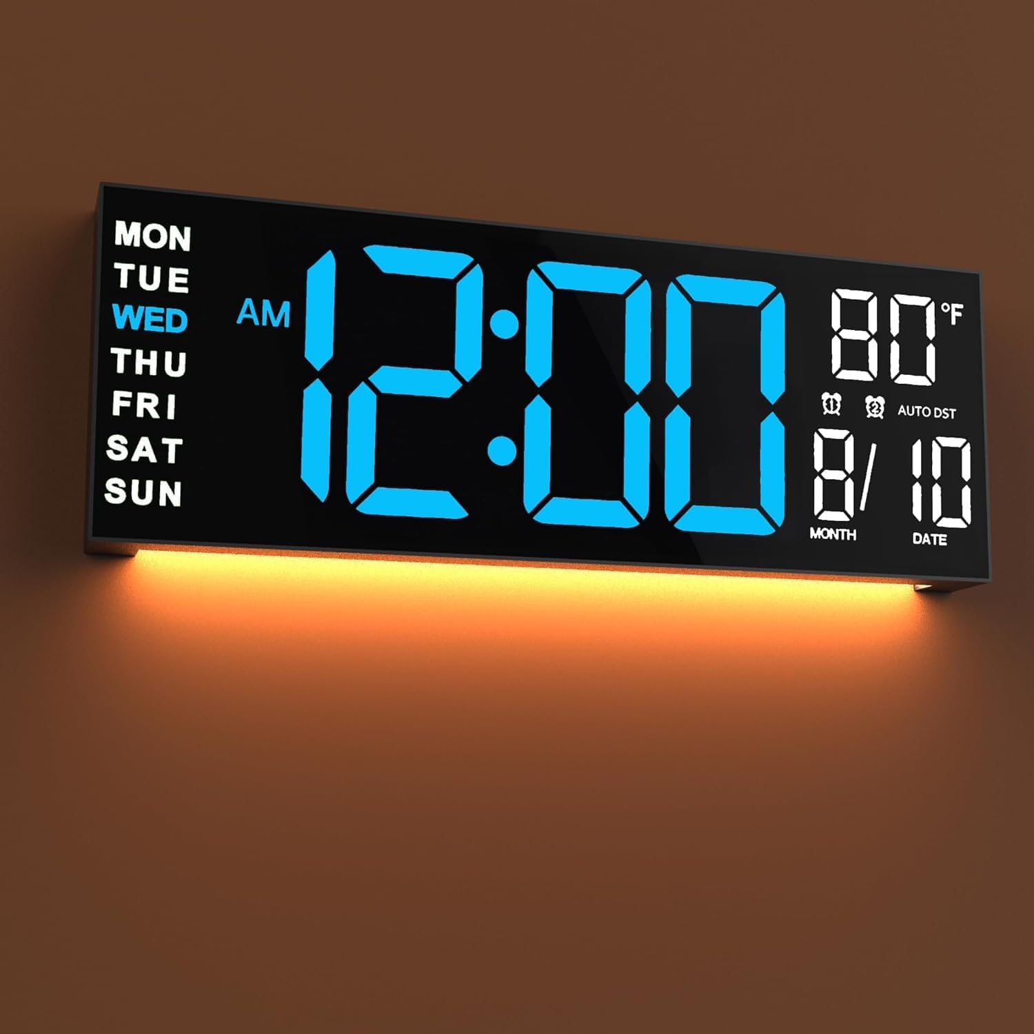 RGB Blue Wall Clock — 16" — Blue White
