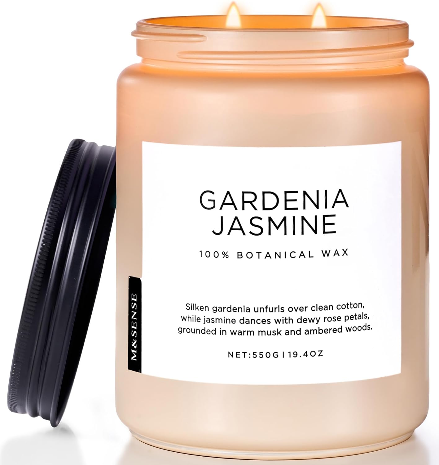 Scented Beige Soy Candle — Gardenia Jasmine Bouquet