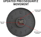 Battery Operated Luxe Black Wall Clock — 8" - View 6