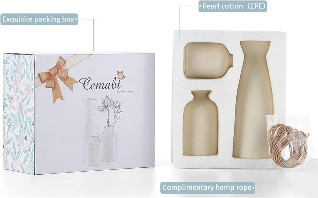Boho Beige Flower Vase - View 4