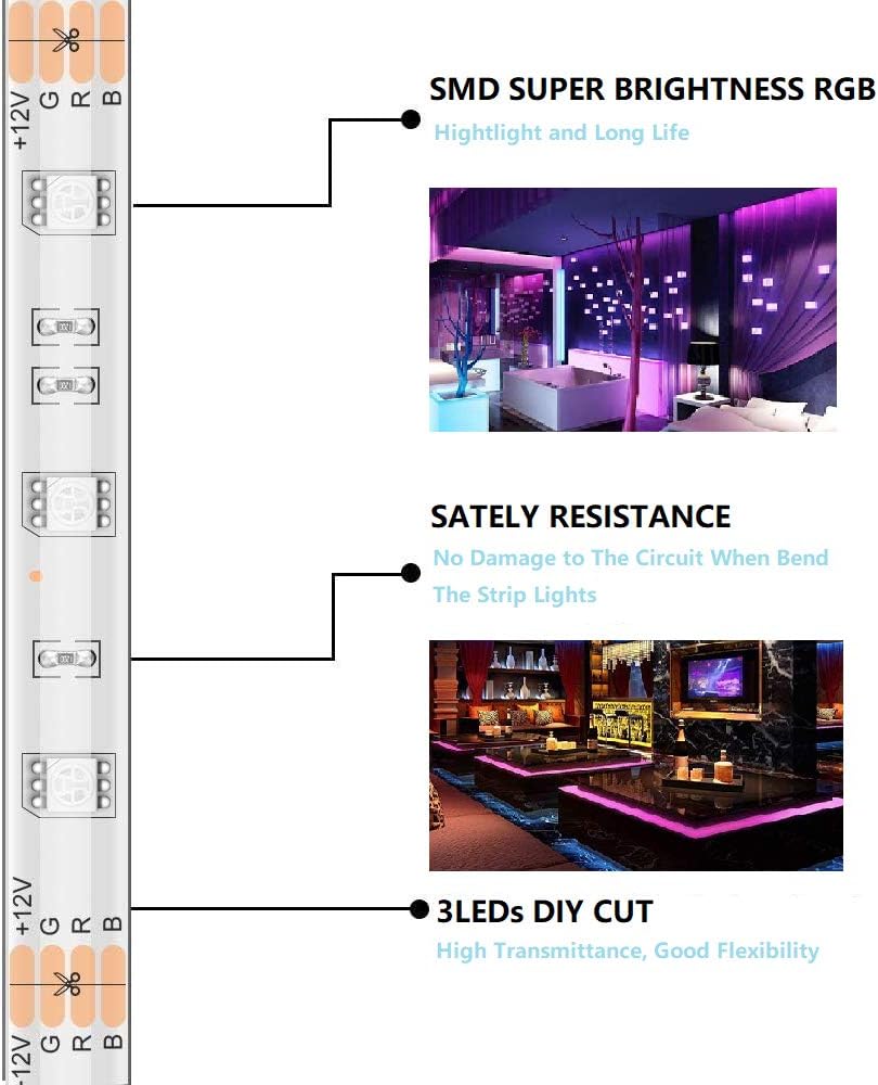 Color Changing Metal LED Strip Lights - View 4