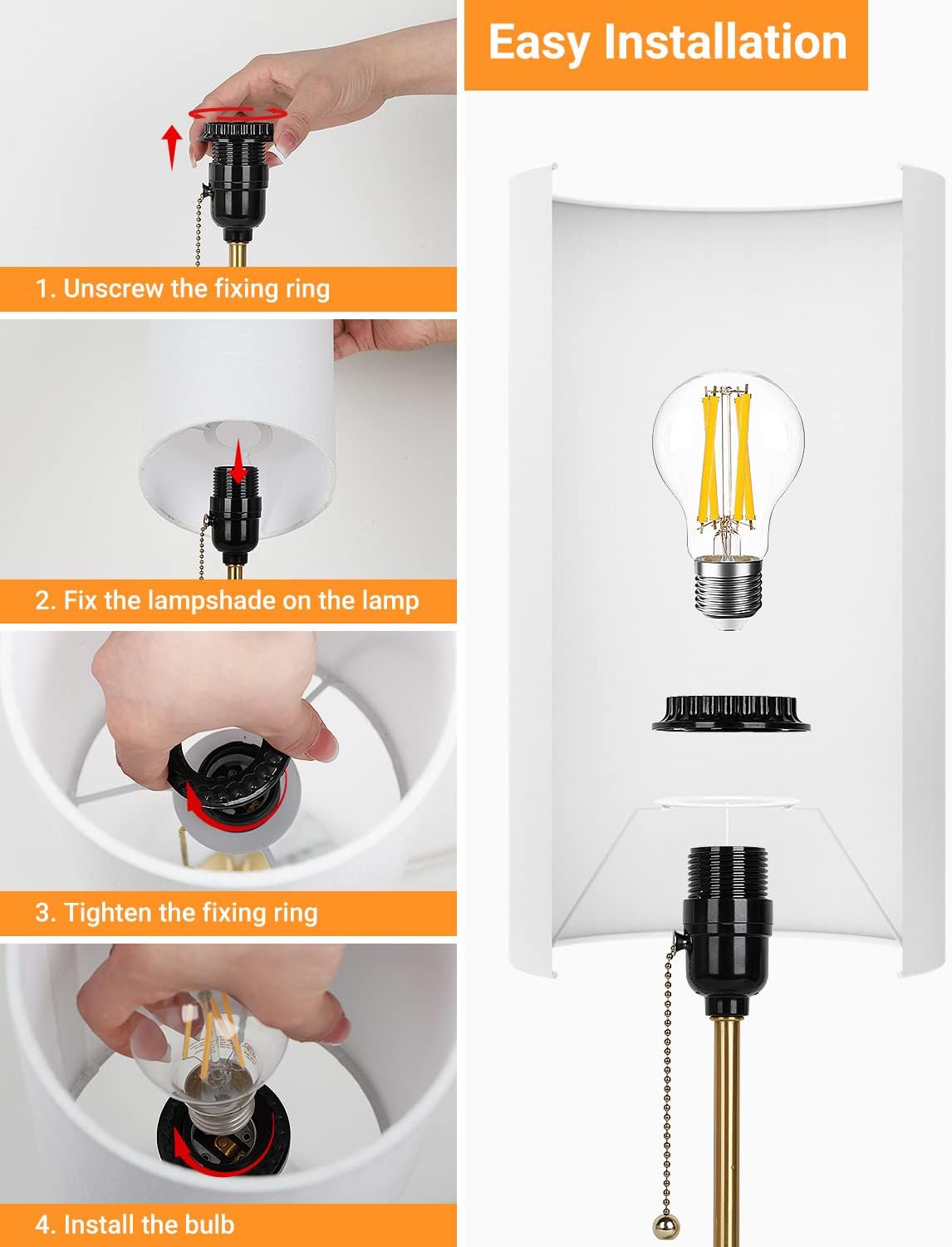 Dimmable Luxe Beige Bedside Lamp — 5" - View 6