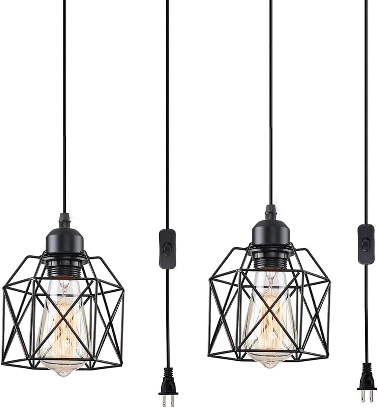 Farmhouse Metal Chandelier — 2 Pack Pendant Lights
