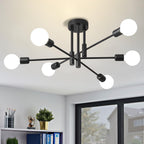 Luxe Black Chandelier — 6-Light — Black