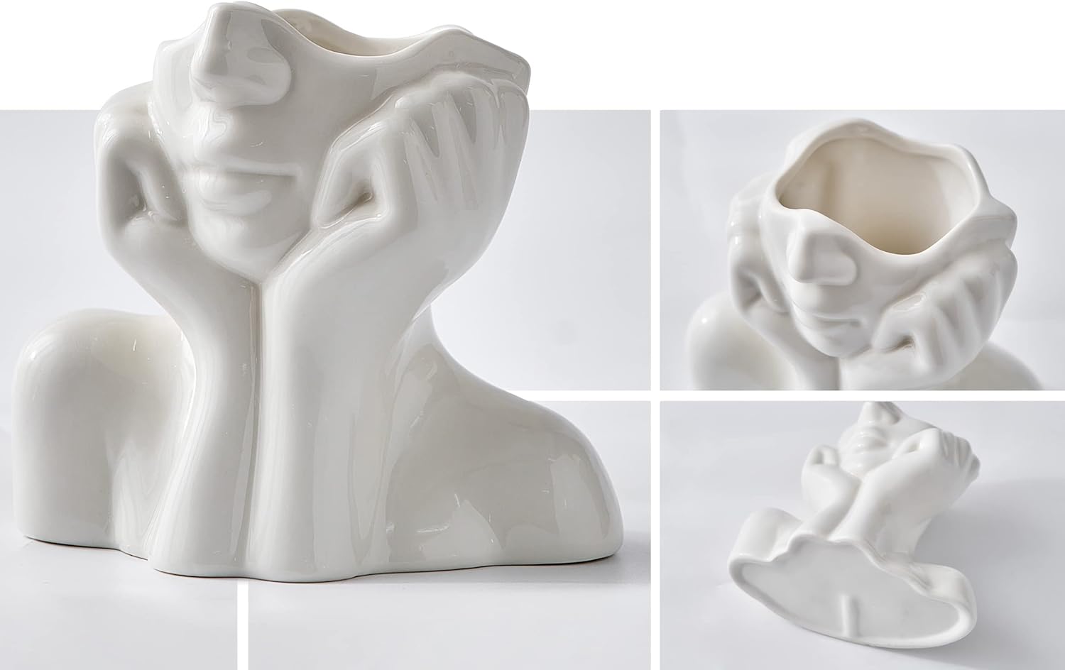 Modern Ceramic Flower Vase — 5.3" - View 6